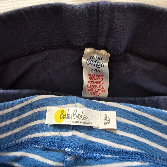 18-24M Mini Boden Leggings Set, Rainbow Applique, Blue white stripes - Picture 2 of 10